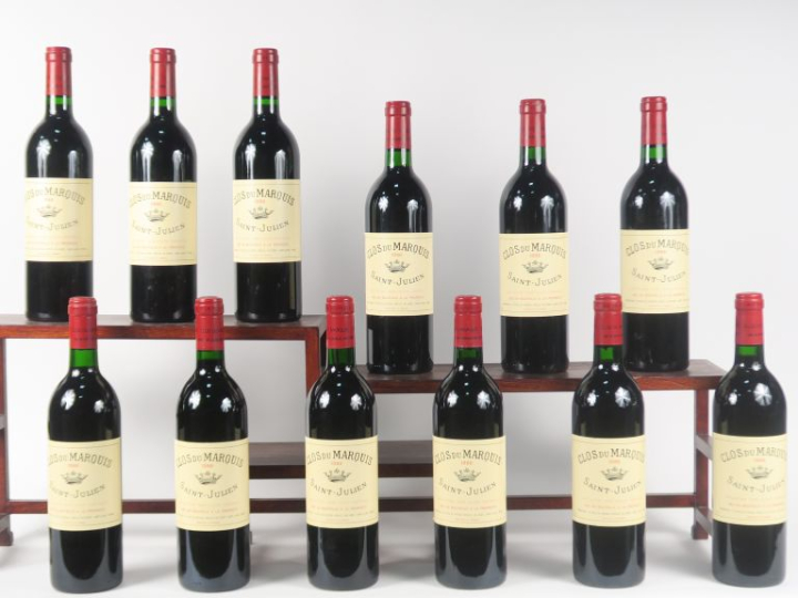 12 BOUTEILLES CLOS DU MARQUIS ST JULIEN - 1986 - CBO - 3 BG