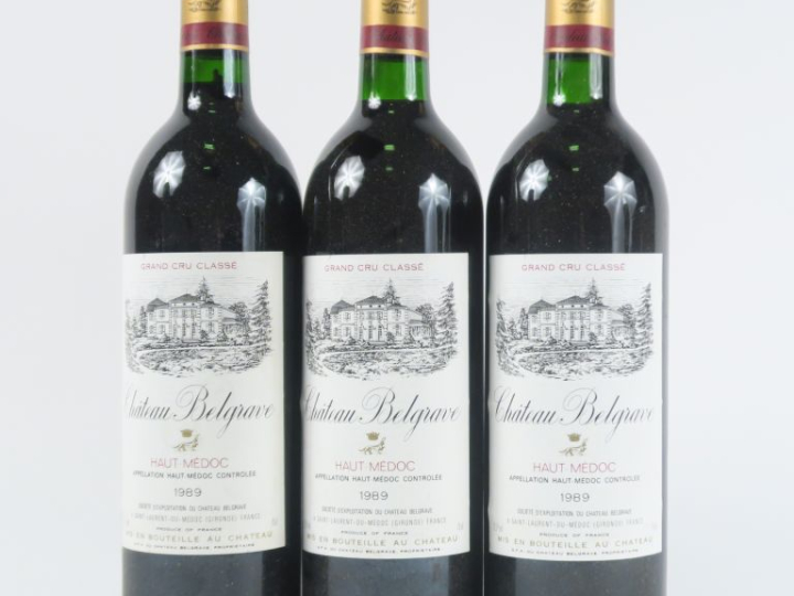 3 BOUTEILLES CHÂTEAU BELGRAVE GCC HAUT MEDOC - 1989 - BG