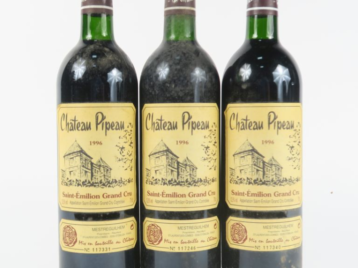 3 BOUTEILLES CHÂTEAU PIPEAU GC ST EMILION  - 1996