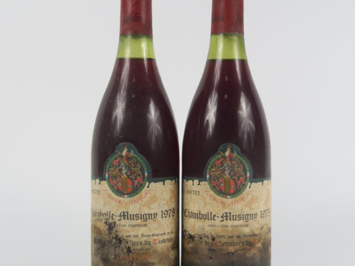 2 BOUTEILLES CHAMBOLLE MUSIGNY TASTEVINAGE JAFFELIN - 1978 - EA