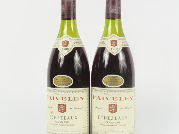 2 BOUTEILLES ECHEZEAUX GC FAIVELEY - 1988 - 3,5 CM/PAPIERS DE SOIE
