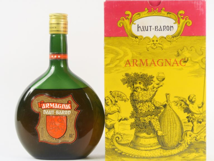 1 BOUTEILLE ARMAGNAC HAUT BARON *** - COFFRET - NIVEAU BAS
