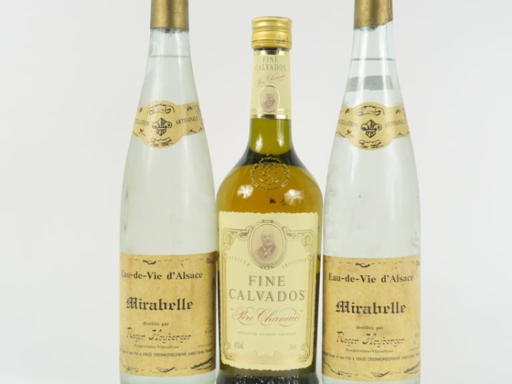 3 BOUTEILLES : 2 EAU DE VIE D'ALSACE MIRABELLE ROGER HEYBERGER 46° - 1