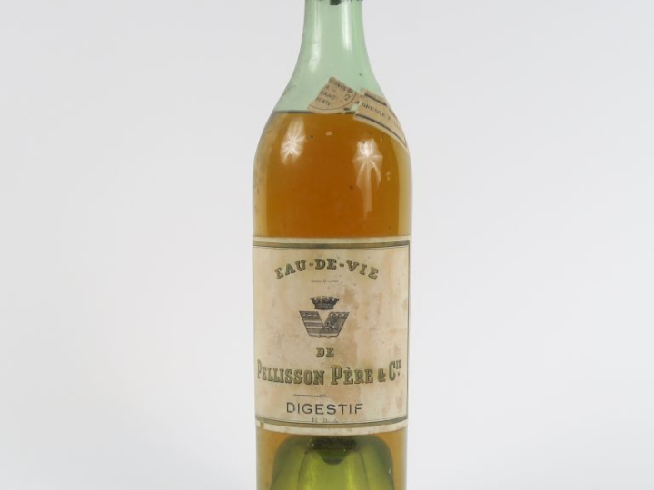 1 VIEILLE BOUTEILLE EAU DE VIE DE PELISSON PÈRE   CIE
