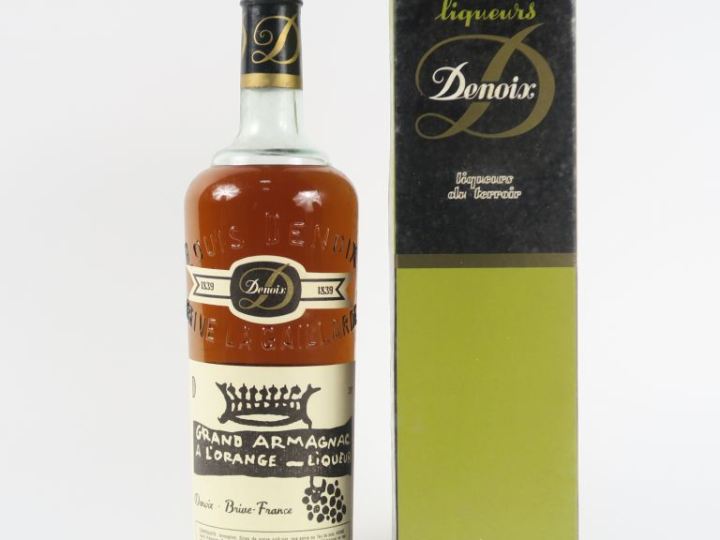 1 BOUTEILLE LIQUEUR GRAND ARMAGNAC A L'ORANGE DENOIX 38° - COFFRET