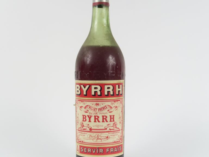 1 VIEILLE BOUTEILLE (1 L) BYRRH VIOLET FRERES - CAPS ETAIN