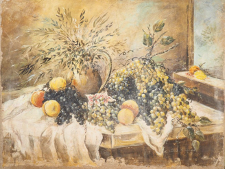 Vente aux enchères Cristiana DRESBACH. "Nature morte". Huile sur toile. Dim. 100 x 130 cm