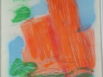 Vente aux enchères Jean MESSAGIER. "Architecture". Grande lithographie contresignée en ba