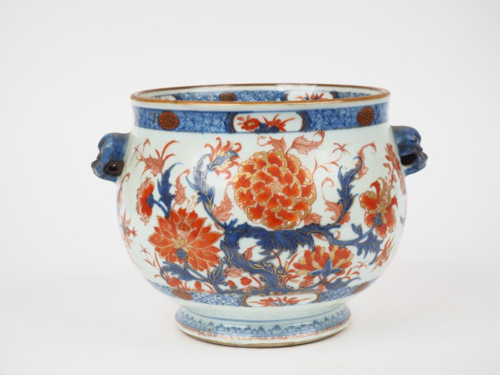 Chine Compagnie des Indes XVIIIème. Rafraichissoir en porcelaine  à dé