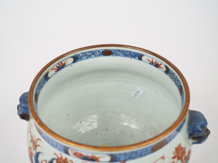 Chine Compagnie des Indes XVIIIème. Rafraichissoir en porcelaine  à dé