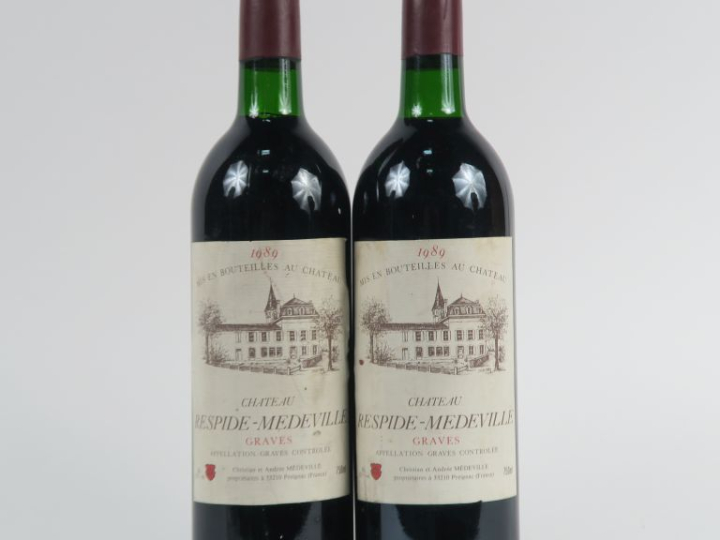 2 BOUTEILLES CHÂTEAU RESPIDE MEDEVILLE GRAVES - 1989