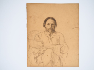 Vente aux enchères Louis-Alexandre LELOIR (1843-1884) "Portrait de Jules Breton", au dos 