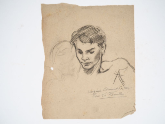 Vente aux enchères Virginie DEMONT-BRETON. "Etude, pour la famille, portrait d'homme".  C