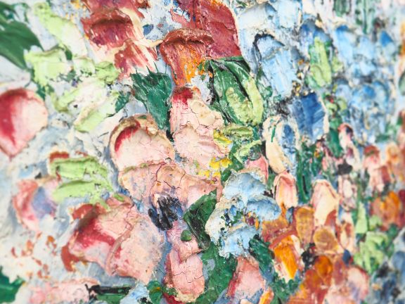 BALANDE AGOSTINI. 'bouquet de fleurs" Huile sur isorel, signée en bas 