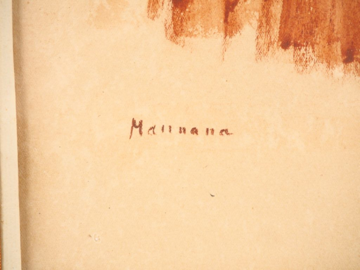 P. CARRERE.  "jeune mauresque".  Aquarell gouachée, signée en bas à dr