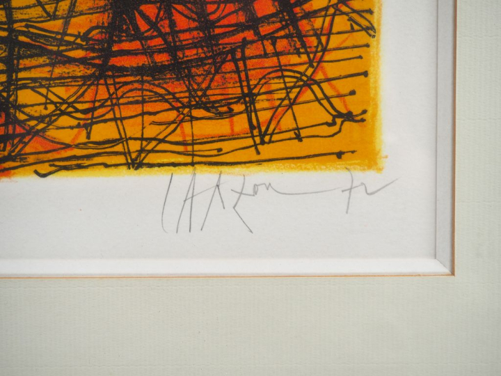 CARZOU.  "Fenêtre baroque". Lithographie en couleurs numérotée 13/95, 
