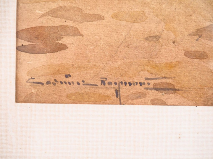Raymond CASIMIR.  "Quimperlé"  Aquarelle, signée en bas à gauche.  Dim