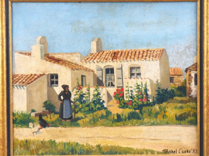 Michel COSSE.  "L'ile d'Yeu".  Huile sur toile, signée en bas à droite