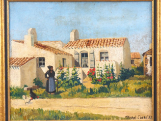 Vente aux enchères Michel COSSE.  "L'ile d'Yeu".  Huile sur toile, signée en bas à droite