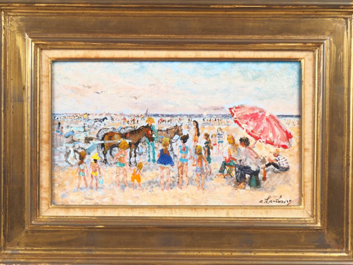 A. HAMBOURG.  "l'après midi par marée basse".  Huile sur toile, signée