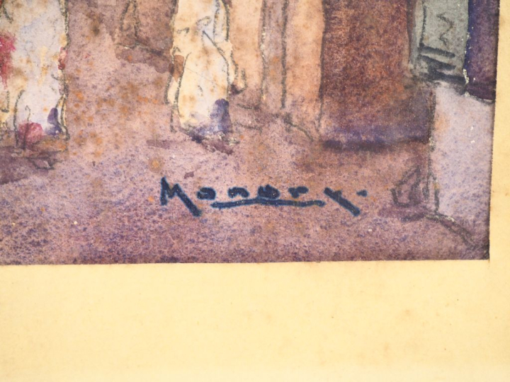 MONORY.  "Vue de la Kasba". Aquarelles, signées en bas à droite  Dim. 