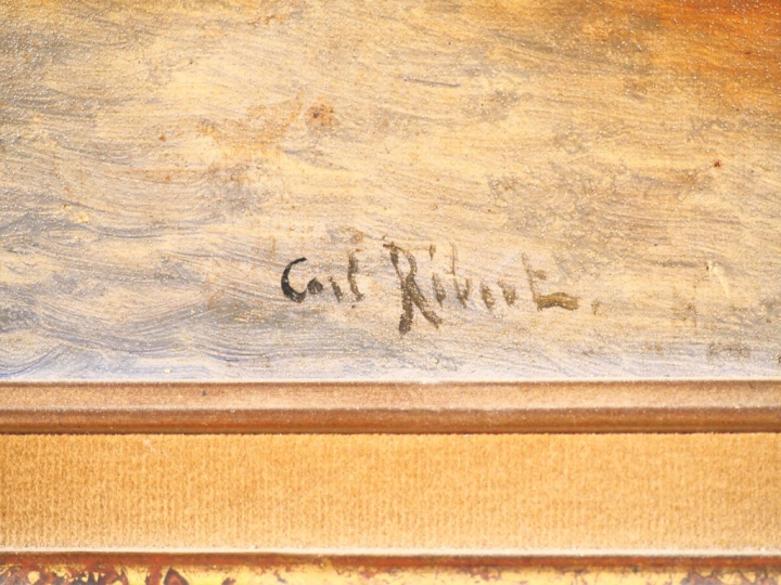 Carl RIBERT. "marine" Huile sur toile, signée en bas à droite. Dim. 38