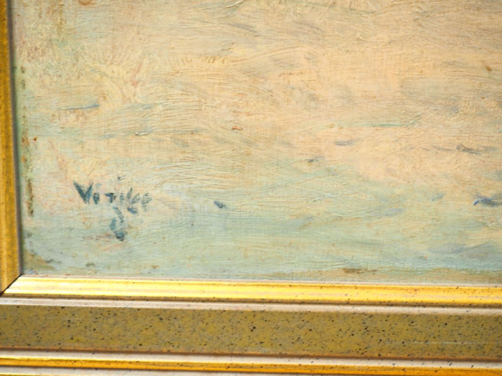 I. WILL.  "Venise, au clair de lune et au crépuscule".  Paire d'huiles