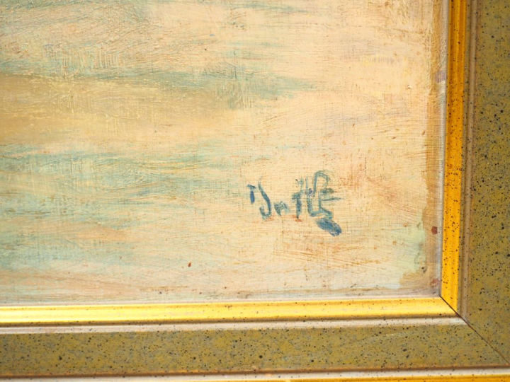 I. WILL.  "Venise, au clair de lune et au crépuscule".  Paire d'huiles