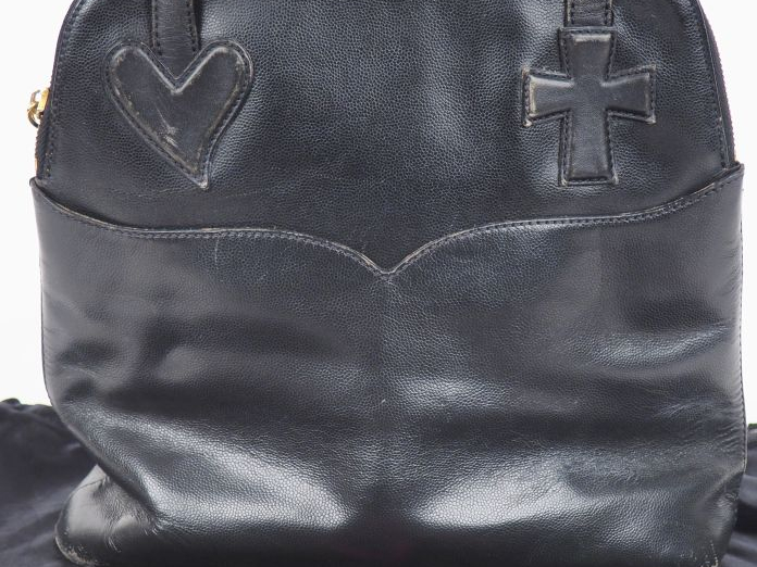 Christian LACROIX, Paris Sac porté épaulé en cuir noir.  Deux anses en