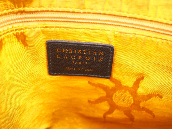 Christian LACROIX, Paris Sac porté épaulé en cuir noir.  Deux anses en