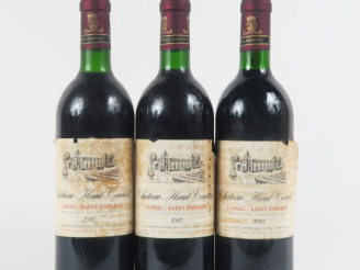 Vente aux enchères 3 BOUTEILLES CHÂTEAU HAUT COURLAT LUSSAC ST EMILION - 1987 - BG/ELA
