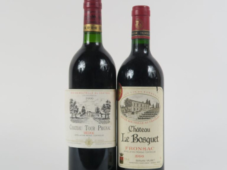 Vente aux enchères 2 BOUTEILLES de 1990 : 1 CHÂTEAU TOUR PRIGNAC MEDOC - 1 CHÂTEAU LE BOS