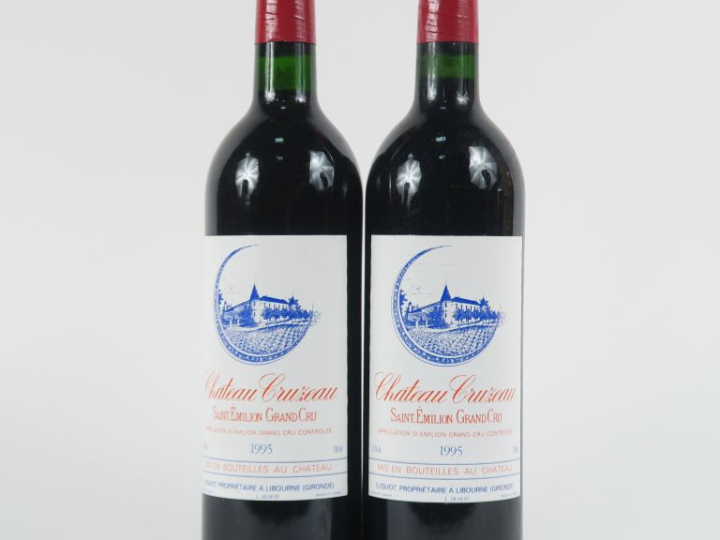 2 BOUTEILLES CHÂTEAU CRUZEAU GC ST EMILION - 1995