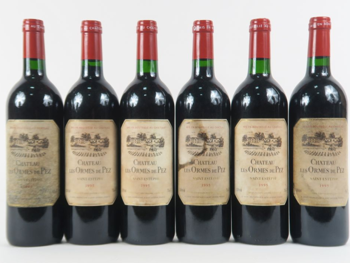 6 BOUTEILLES CHÂTEAU LES ORMES DE PEZ ST ESTEPHE - 1995 - 3 ELT
