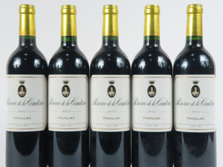 5 BOUTEILLES RESERVE DE LA COMTESSE PAUILLAC - 2003 - CBO