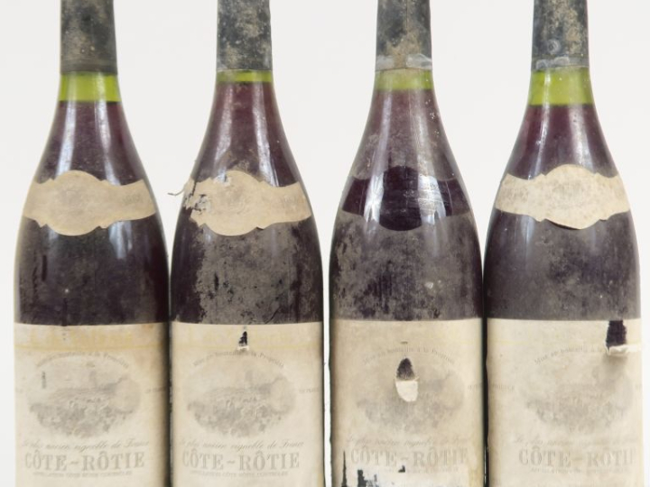 4 BOUTEILLES CÔTE ROTIE L. de VALLLOUIT - 1986 - EA/BS/1 PRÉSUMÉE