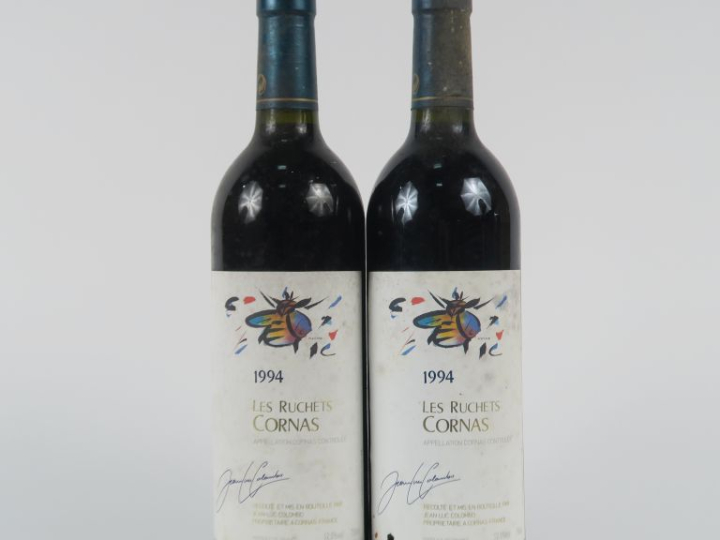 2 BOUTEILLES CORNAS 'LES RUCHETS ' J.L. COLOMBO - 1994 - BS/ELA
