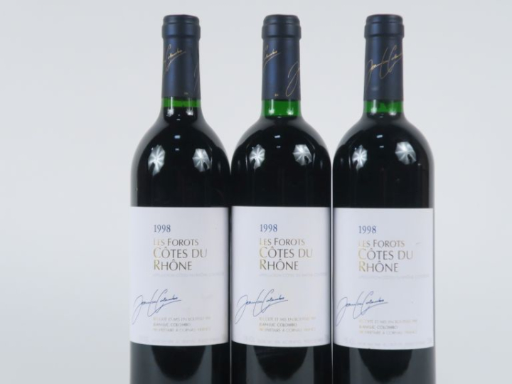 3 BOUTEILLES CÔTES DU RHÔNE 'LES FOROTS' J.L. COLOMBO - 1998