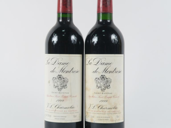 2 BOUTEILLES LA DAME DE MONTROSE ST ESTEPHE - 1999 - 1 BG/1 ETLT