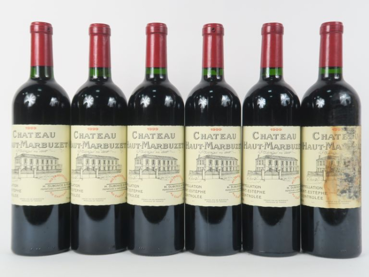 6 BOUTEILLES CHÂTEAU HAUT MARBUZET ST ESTEPHE - 1999 - BG/1 ET