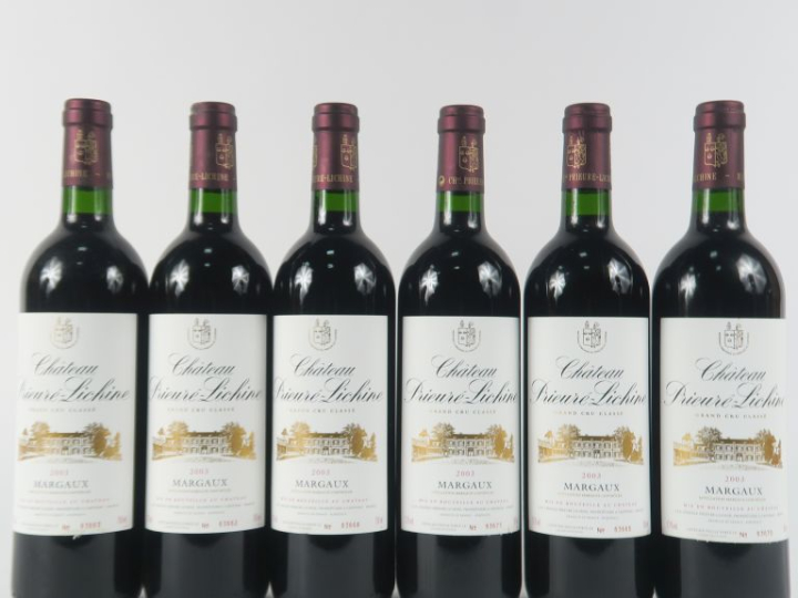6 BOUTEILLES CHÂTEAU PRIEURÉ LICHINE GCC MARGAUX - 2003 - CBO