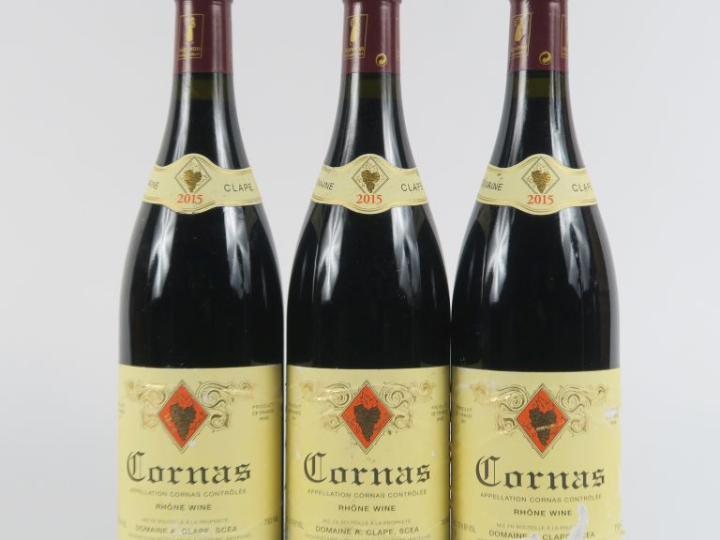 3 BOUTEILLES CORNAS DOMAINE AUGUSTE CLAPE - 2015 - 2 ETLA