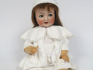 Vente aux enchères Bébé de caractère Simon et Halbig yeux riboulants bleus, bouche ouvert