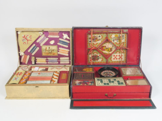 Vente aux enchères Coffret de mercerie contenant broderie et métier à tisser et coffret d