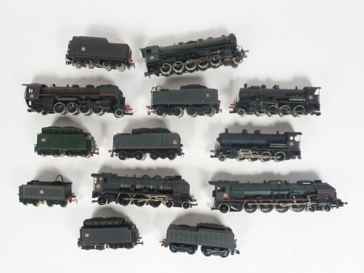 	Lot de matériel roulant ho de marque Jouef comprenant 6 locomotives t