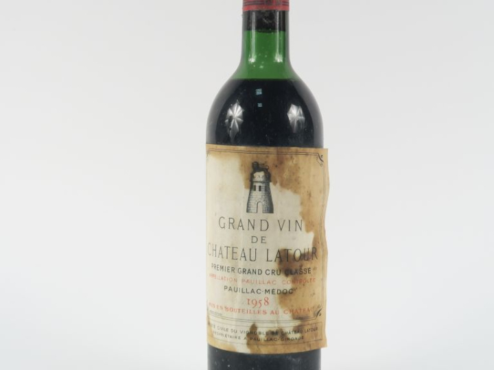1 BOUTEILLE CHÂTEAU LATOUR 1er GCC PAUILLAC - 1958 - HEP/ELA/ET