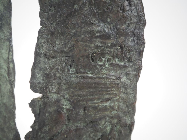 COULET Daniel. "Composition". Sculpture en bronze signée et datée. Dim