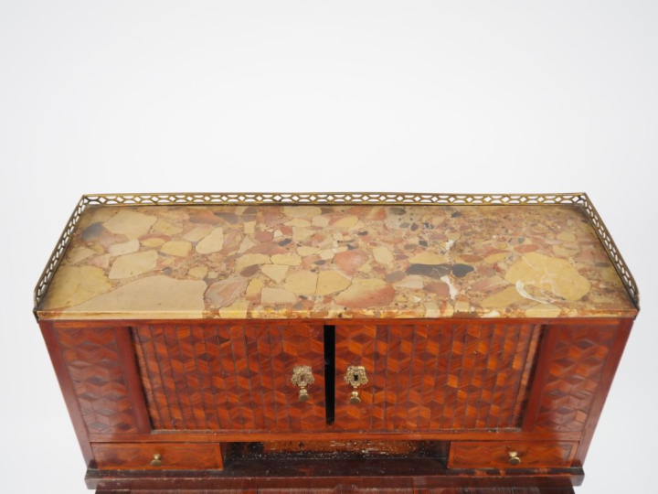 Bonheur du jour Transition Louis XV - Louis XVI en marqueterie de cube
