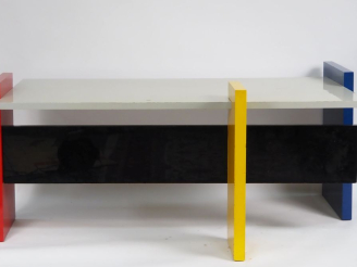 Vente aux enchères Danilo SILVESTRIN pour Rosenthal Memphis. Bureau "hommage à Mondrian" 