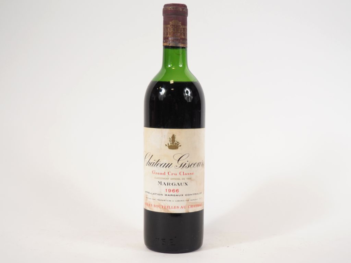 1 BOUTEILLE CHÂTEAU GISCOURS GCC MARGAUX - 1966 - MEP/CAPS AB